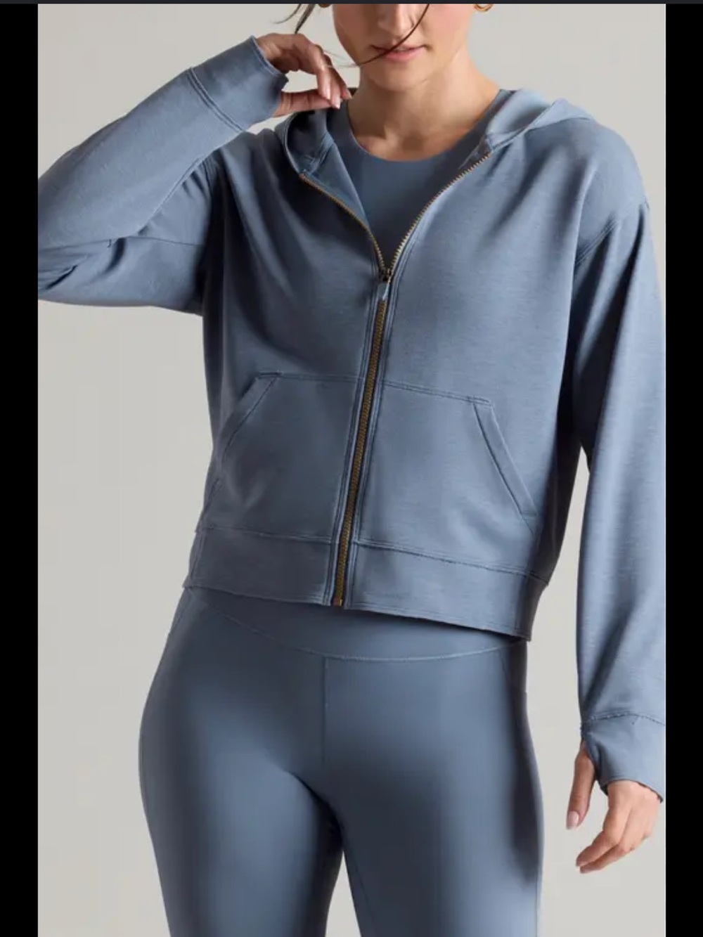 Rhone Dream Glow full zip front hoodie medium m blue shadow